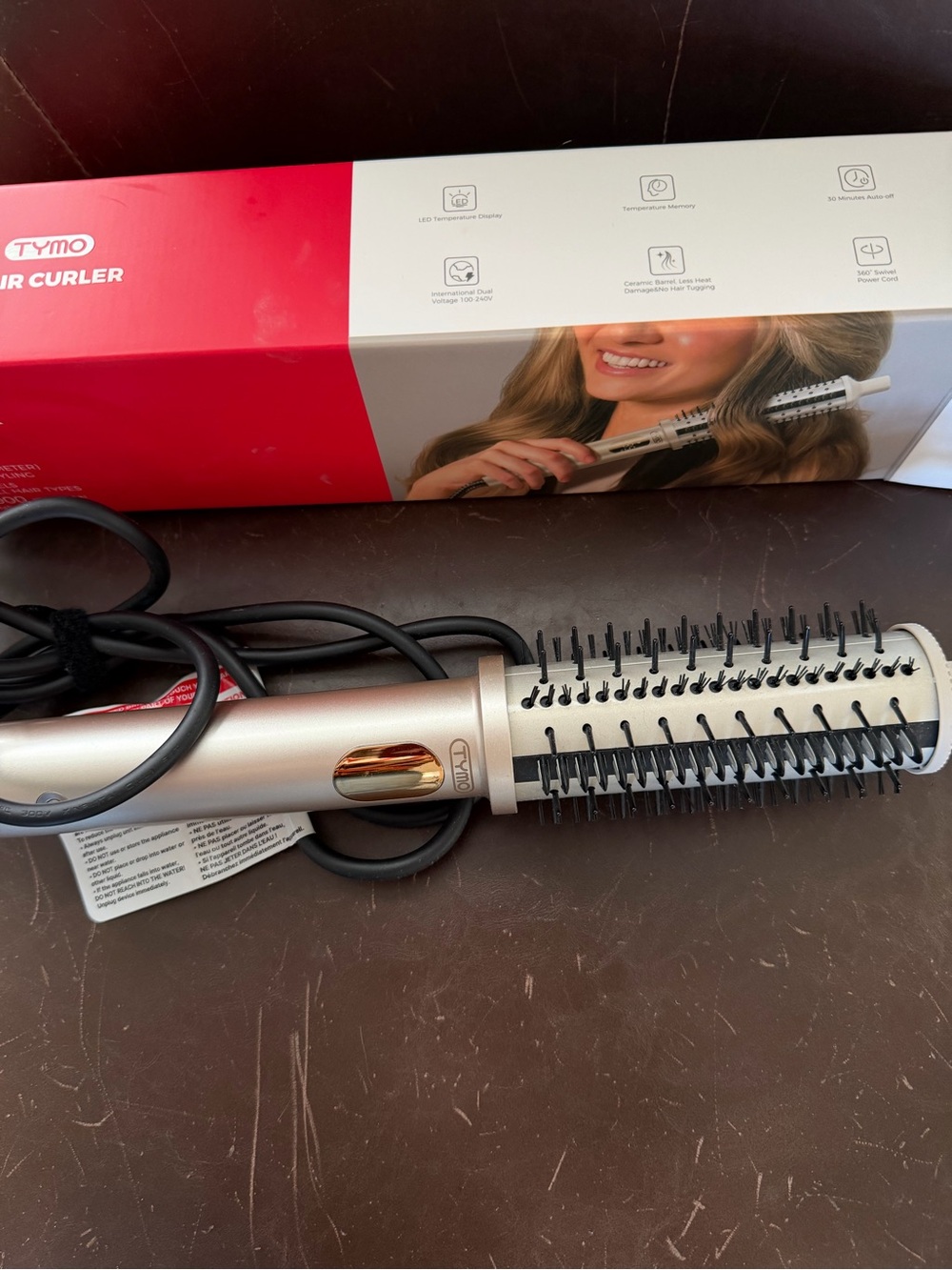 TYMO Gold & White Heated Round Volumizing Brush